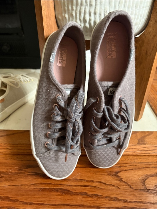 Keds Shoes - Keds Women's Taupe Textured Lace-Up Sneakers